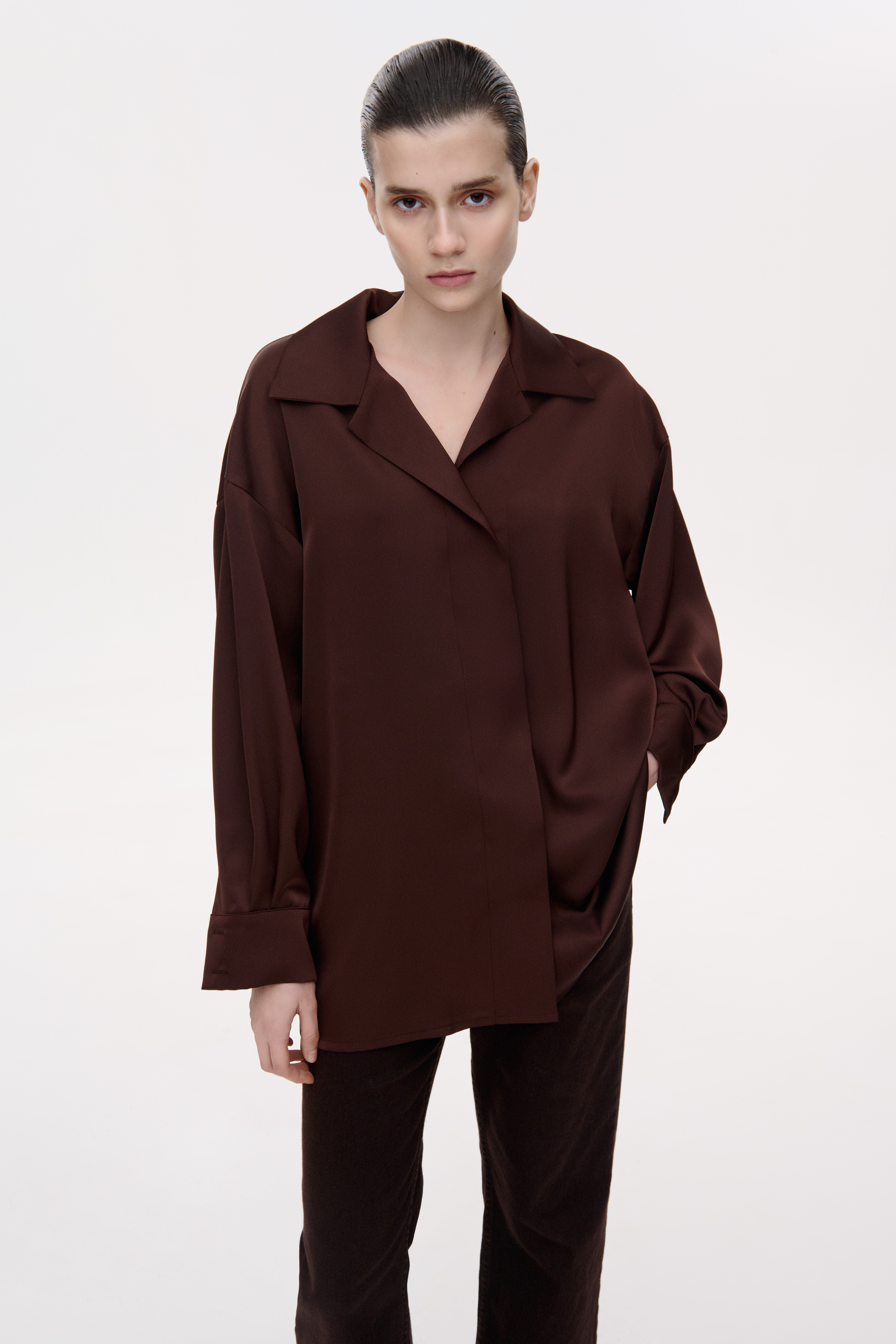 ШОВКОВА СОРОЧКА ВІЛЬНОГО КРОЮ 1148 зображення 1